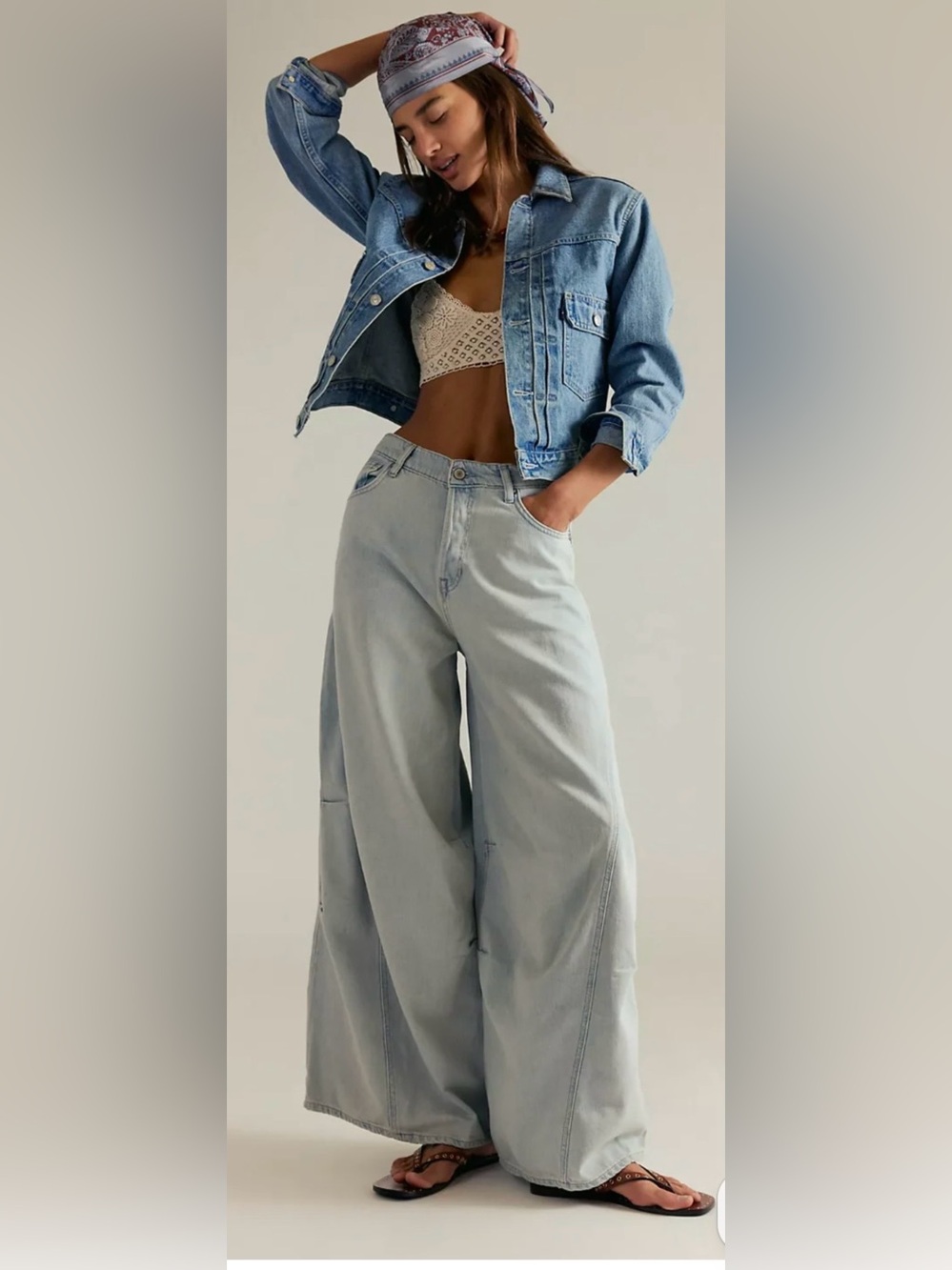 We The Free Light Blue Wide Leg Jeans